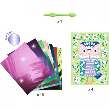 Tableaux à paillettes à métalliser - Animaux Bois joli - Djeco