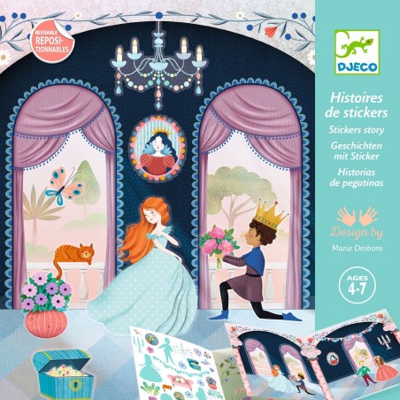 Histoire de stickers - Chateaux, Princes et Princesses - Djeco