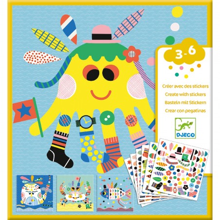 Autocollants - Stickers Enfant- Animaux marins - Djeco