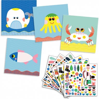 Autocollants - Stickers Enfant- Animaux marins - Djeco