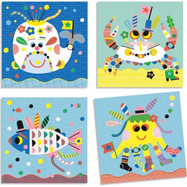 Autocollants - Stickers Enfant- Animaux marins - Djeco