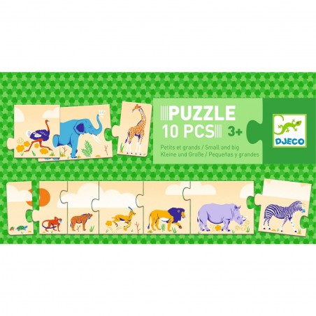 Puzzle Animaux Savane - Classer du plus petit au plus grand - Djeco