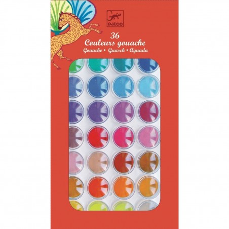 36 Pastilles de Gouaches - Djeco "Les Couleurs"