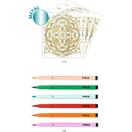 Coloriage Mandala pour enfant - Fleurs - Artistic Color Flore Djeco