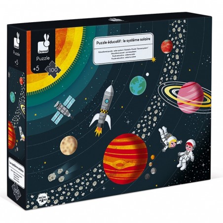 Puzzle système solaire - Puzzle éducatif pour enfant dès 5 ans - Janod