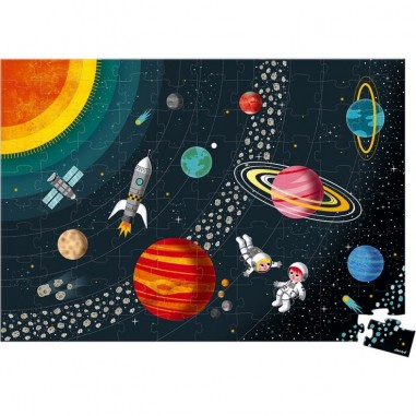 Puzzle système solaire - Puzzle éducatif pour enfant dès 5 ans - Janod