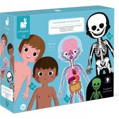 Puzzle corps humain - 4 Puzzles éducatifs géants dès 5 ans - Janod