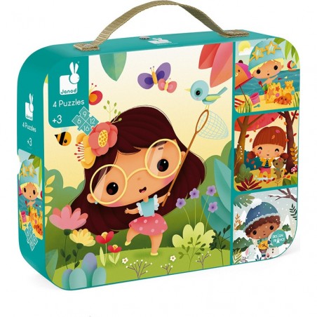Puzzles évolutifs Les 4 Saisons - 4 puzzles : Puzzles 20 à 49 pièces - Janod