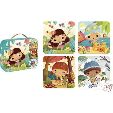 Puzzles évolutifs Les 4 Saisons - 4 puzzles : Puzzles 20 à 49 pièces - Janod