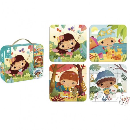 Puzzles évolutifs Les 4 Saisons - 4 puzzles : Puzzles 20 à 49 pièces - Janod
