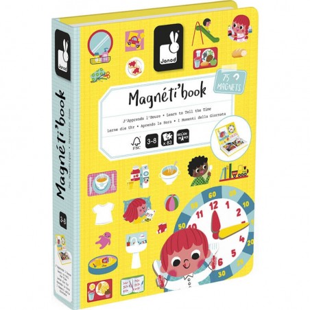 Magnetibook - Jeu magnétique pour apprendre l'heure dès 3 ans - Janod
