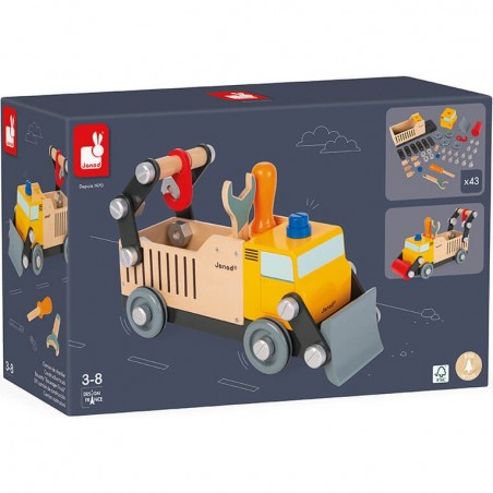Camion de chantier géant - Camion en bois de bricolage enfant - Janod