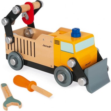 Camion de chantier géant - Camion en bois de bricolage enfant - Janod