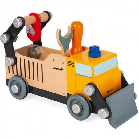 Camion de chantier géant - Camion en bois de bricolage enfant - Janod