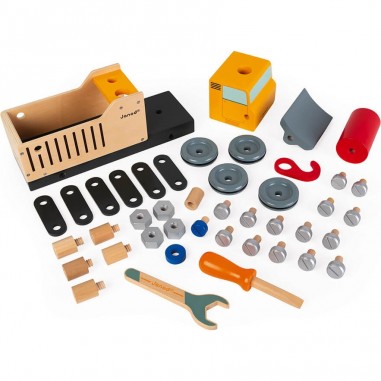 Camion de chantier géant - Camion en bois de bricolage enfant - Janod