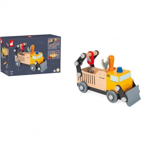 Camion de chantier géant - Camion en bois de bricolage enfant - Janod