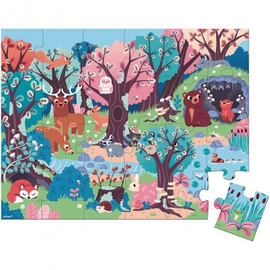 Puzzle phosphorescent - Puzzle magique forêt pour enfant 3 ans - Janod