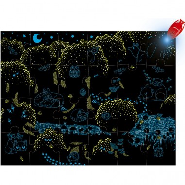 Puzzle phosphorescent - Puzzle magique forêt pour enfant 3 ans - Janod