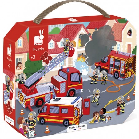 Puzzle enfant 3 ans - Puzzle pompier, jouet enfant 3 ans - Janod