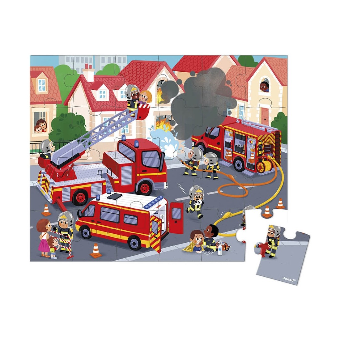Valisette Camion de Leon le pompier - Janod - Ludessimo - jeux de