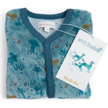 Moulin Roty Pyjama Velours 1 mois Sous mon Baobab