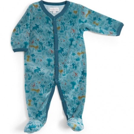 Pyjama velours 6 mois Moulin Roty Sous mon Baobab