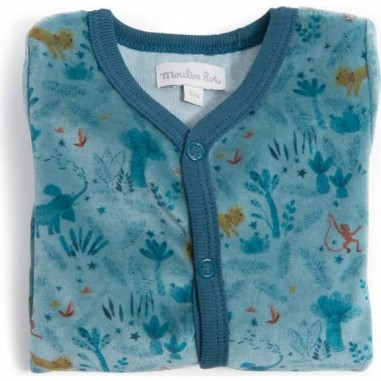 Pyjama velours 6 mois Moulin Roty Sous mon Baobab
