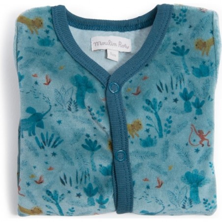 Pyjama velours 6 mois Moulin Roty Sous mon Baobab