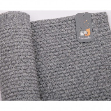 Couverture bébé en laine tricotée Les moustaches - Moulin Roty
