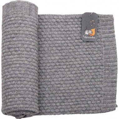 Couverture bébé en laine tricotée Les moustaches - Moulin Roty