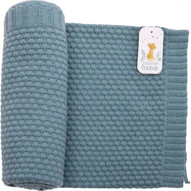 Couverture laine tricotée Sous mon baobab - Moulin Roty