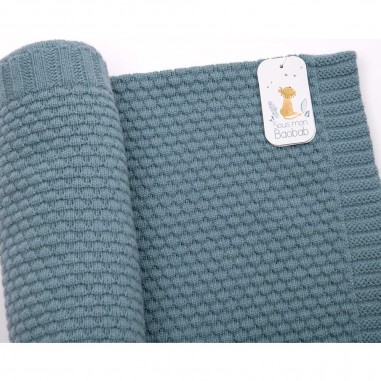 Couverture laine tricotée Sous mon baobab - Moulin Roty