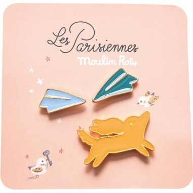 3 Pin's Chien Laqués Les Parisiennes de - Moulin Roty