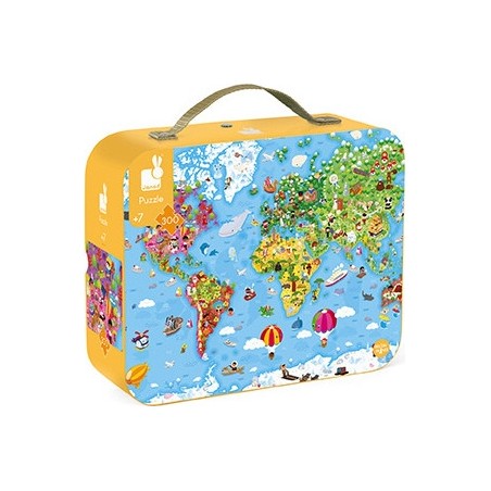 Puzzle géant carte du monde 300 pièces - Janod