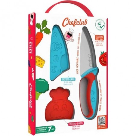 Couteau du chef bleu et rouge - Atelier cuisine enfant - Chefclub