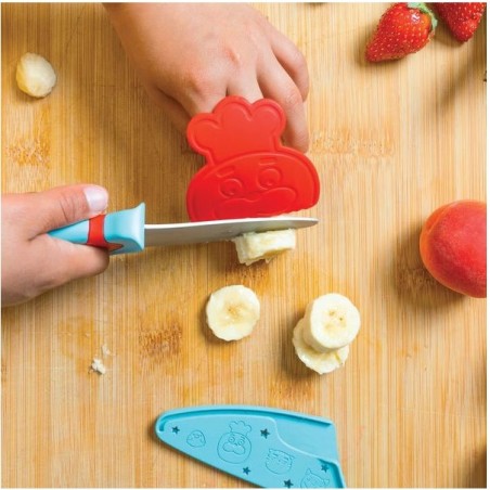 Couteau du chef bleu et rouge - Atelier cuisine enfant - Chefclub