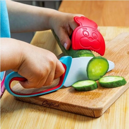 Couteau du chef bleu et rouge - Atelier cuisine enfant - Chefclub