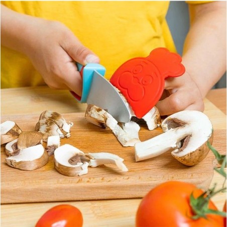 Couteau du chef bleu et rouge - Atelier cuisine enfant - Chefclub
