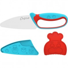 Couteau du chef bleu et rouge - Atelier cuisine enfant - Chefclub 2