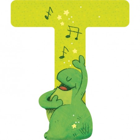 Lettre T vert en bois - Moulin Roty