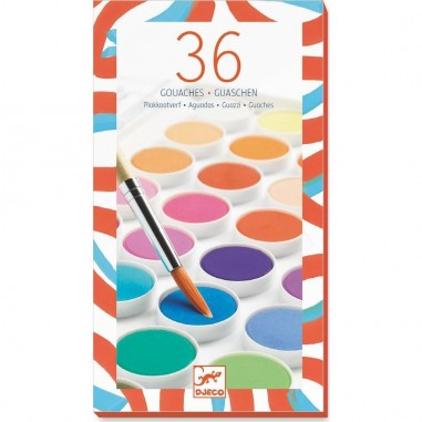 36 Pastilles de Gouaches - Djeco "Les Couleurs"