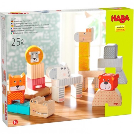 Blocs de construction : la parade des animaux - Haba