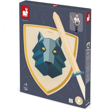 Déguisement chevalier enfant - Epée et bouclier chevalier - Janod