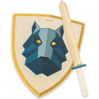 Déguisement chevalier enfant - Epée et bouclier chevalier - Janod