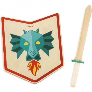 Déguisement chevalier enfant - Epée et bouclier chevalier - Janod
