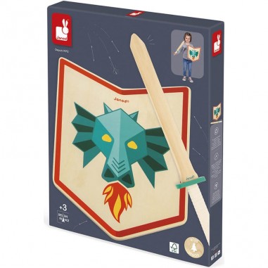 Déguisement chevalier enfant - Epée et bouclier chevalier - Janod