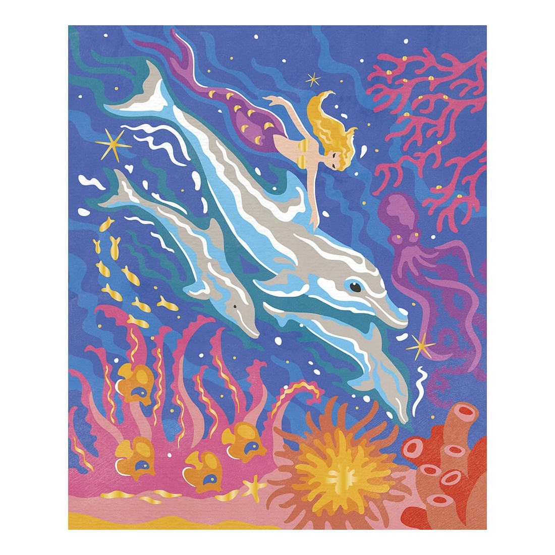 Peinture à numéros pour enfant - Animaux de la mer