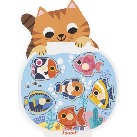 Puzzle en bois pour bébé Animaux - Jeu d'éveil enfant 18 mois - Janod