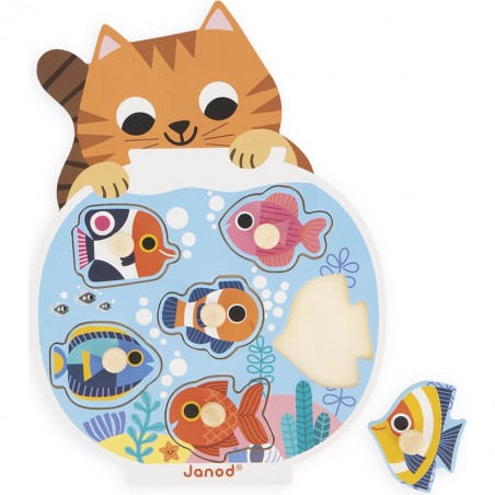 Puzzle en bois pour bébé Animaux - Jeu d'éveil enfant 18 mois - Janod