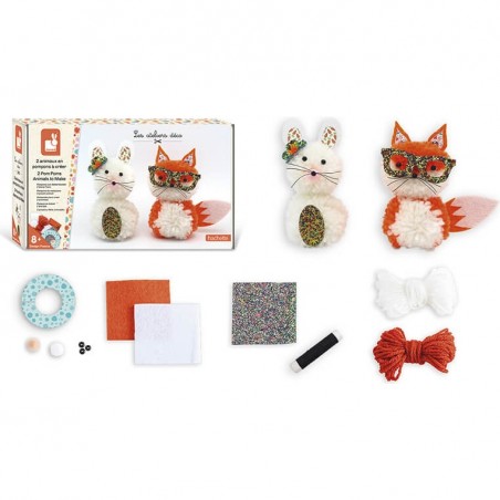 Kit créatif : pompons 2 petits animaux - Janod